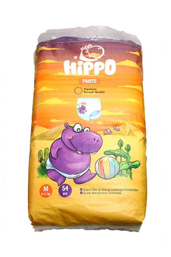 Hippo Baby Diaper Jumbo Pants M 611kg 54's LifePlus