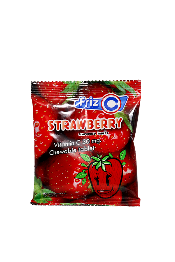 Friz C Strawberry Flavoured Vitamin C 30mg Chewable Tab 24.5g LifePlus