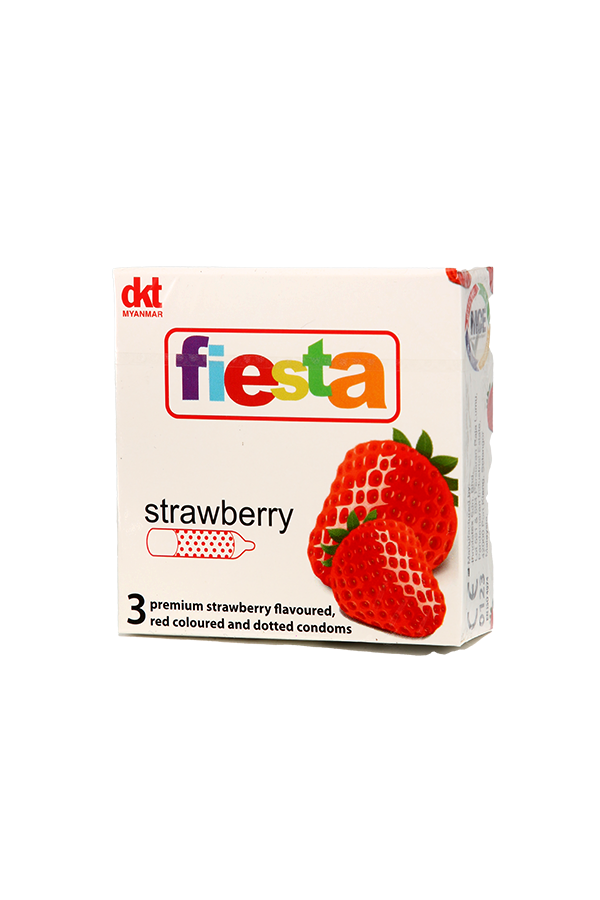 Fiesta Strawberry Condoms 3's - LifePlus