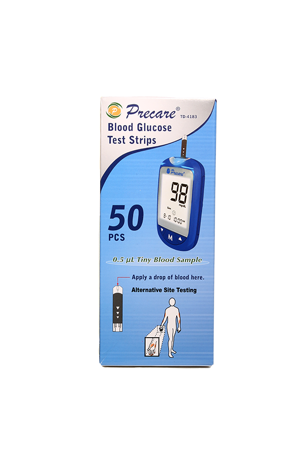 Precare Blood Glucose Test Strips 50's LifePlus