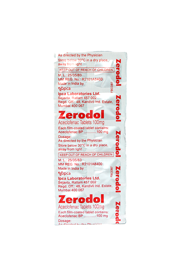 Zerodol Aceclofenac 100mg Tab 10's - LifePlus