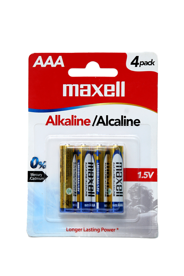Maxell Alkaline Battery AAA 1.5V 4'S LifePlus