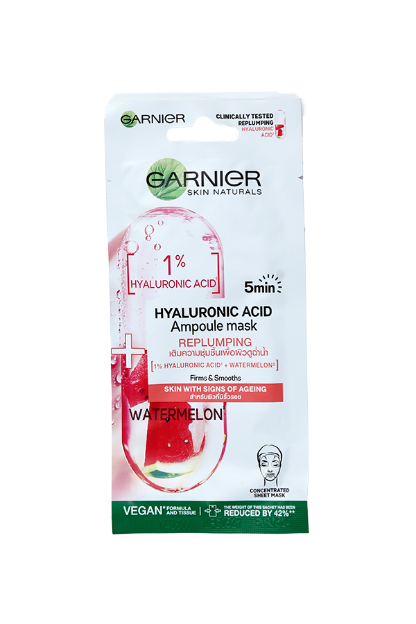 Garnier Face Mask Hyaluronic Acid +Watermelon For Aging Skin LTL