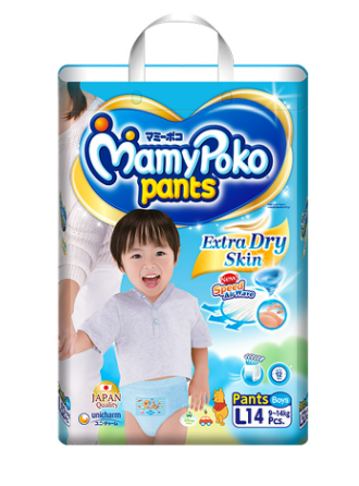 Mamy Poko Baby Diaper Extra Dry Skin Pants Boy L 14's - LifePlus